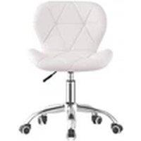 Havendro white Adjustable Swivel Chair - Chrome Legs