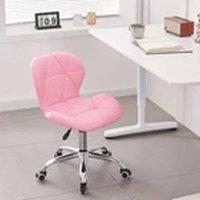 EONLION Cushioned Computer Desk Office Chair Chrome Legs Pink