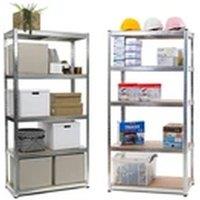 EONLION 5 Tier Racking Shelf Heavy Duty Garage Shelving Storage Shelves in Silver