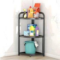 Living and Home 5/4/3 Tier Metal Corner Storage Rack Storage Shelf in Black | Size: Large