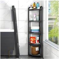 Living and Home 5/4/3 Tier Metal Corner Storage Rack Storage Shelf in Jet Black | Size: XL