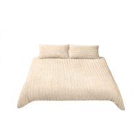 Living and Home Cozy Ultra Soft Textured Duvet Cover Set in Medium Beige | Size: King