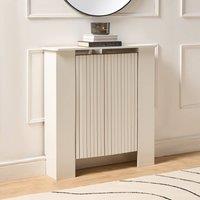 OHS Ribbed Small Radiator Cover Slatted Engineered Wood in White