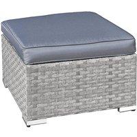Oseasons Malta Rattan Footstool in Light Grey