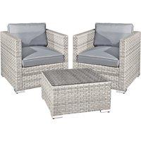Oseasons Malta Rattan 2 Seat Tea for Two Set in Dove Grey