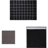 Berkfield Home 12 Piece Towel Set Black Cotton