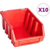 Berkfield Home 29 Piece Storage Bin Kit with Wall Panels Red & Black