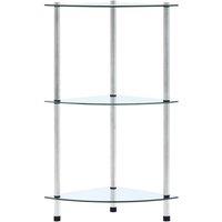Berkfield Home 3-Tier Shelf Transparent 30x30x67 cm Tempered Glass in Clear | Size: 30 x 30 x 67 cm