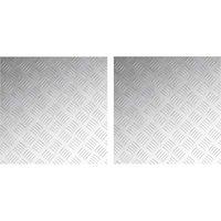 Berkfield Home Aluminum Checker Plates 2 pcs Non-Slip 50x50 cm in Silver | Size: Medium