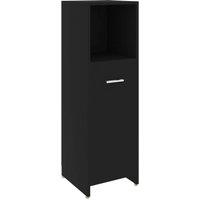 Berkfield Home Bathroom Cabinet Black 30x30x95 cm Engineered Wood | Size: 30 x 30 x 95 cm