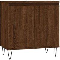 Berkfield Home Bathroom Cabinet Brown Oak 58x33x60 cm Engineered Wood | Size: 58 x 33 x 60 cm