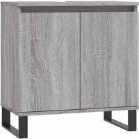 Berkfield Home Bathroom Cabinet Grey Sonoma 58x33x60 cm Engineered Wood | Size: 58 x 33 x 60 cm