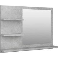 Berkfield Home Bathroom Mirror Concrete Grey 60x10.5x45 cm Engineered Wood