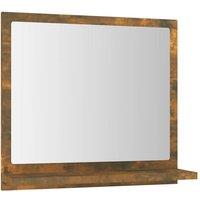 Berkfield Home Bathroom Mirror Smoked Oak 40x10.5x37 cm Engineered Wood in Brown