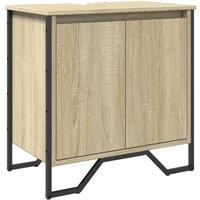 Berkfield Home Bathroom Sink Cabinet Sonoma Oak 60x35x60 cm Engineered Wood | Size: 60 x 35 x 60 cm