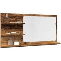 Berkfield Home Bathroom Mirror Cabinet Old Wood 90x11x45 cm Engineered Wood in Brown | Size: 90 x 11 x 45 cm