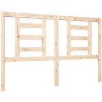 Berkfield Home Bed Headboard 146x4x100 cm Solid Wood Pine in Natural | Size: 146 x 4 x 100 cm
