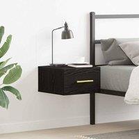 Berkfield Home Bedside Cabinet Wall-Mounted Black Oak 35x35x20 cm | Size: 35 x 35 x 20 cm