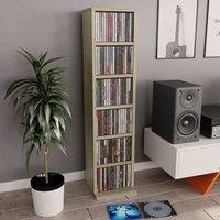 Berkfield Home CD Cabinet Sonoma Oak 21x20x88 cm Engineered Wood in Light Tan | Size: 21 x 20 x 88 cm