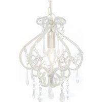 Berkfield Home Ceiling Lamp with Beads White Round E14