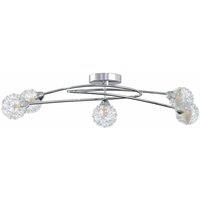 Berkfield Home Ceiling Lamp with Mesh Wire Shades for 5 G9 LED Lights in Silver