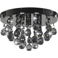 Berkfield Home Ceiling Lamp with Smoky Beads Black Round G9