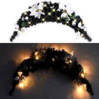 Berkfield Home Christmas Arch with LED Lights Black 90 cm PVC