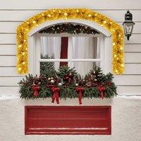 Berkfield Home Christmas Garland with LED Lights 10 m Gold