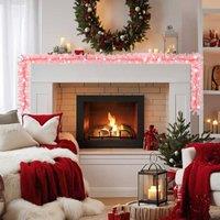 Berkfield Home Christmas Garland with LED Lights 20 m Pink