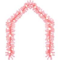 Berkfield Home Christmas Garland with LED Lights 5 m Pink