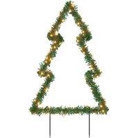 Berkfield Home Christmas Light Decoration with Ground Spikes Tree 115 LEDs 90 cm in Green