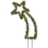 Berkfield Home Christmas Light Decoration with Spikes Meteor 80 LEDs 62 cm in Green