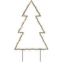 Berkfield Home Christmas Light Decoration with Spikes Tree 115 LEDs 90 cm in Black
