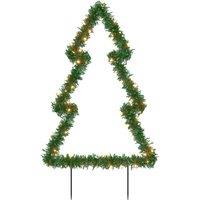 Berkfield Home Christmas Light Decoration with Spikes Tree 80 LEDs 60 cm in Green