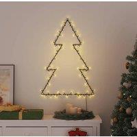 Berkfield Home Christmas Lights Christmas Tree Silhouette 115 LEDs Warm White in Black