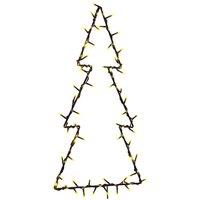 Berkfield Home Christmas Lights Christmas Tree Silhouette 80 LEDs Warm White in Black