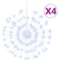 Berkfield Home Christmas Starburst Lights 140 LEDs 4 pcs Cold White 17 cm