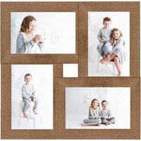 Berkfield Home Collage Photo Frame for 4x(10x15 cm) Picture Light Brown MDF | Size: 10x15 cm