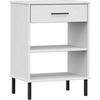 Berkfield Home Console Cabinet with Metal Legs White Solid Wood Pine OSLO