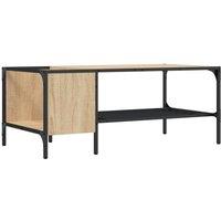 Berkfield Home Coffee Table with Rack Sonoma Oak 100x51x40 cm Engineered Wood in Light Oak | Size: 100 x 51 x 40 cm