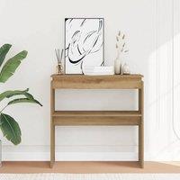 Berkfield Home Console Table Artisan Oak 80x30x80 cm Engineered Wood in Brown | Size: 80 x 30 x 80 cm