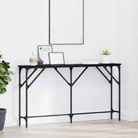 Berkfield Home Console Table Black Oak 140x23x75 cm Engineered Wood | Size: 140 x 23 x 75 cm