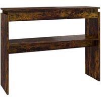 Berkfield Home Console Table Smoked Oak 102x30x80 cm Engineered Wood in Brown | Size: 102 x 30 x 80 cm