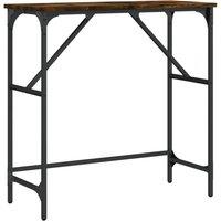 Berkfield Home Console Table Smoked Oak 75x32x75 cm Engineered Wood in Brown | Size: 75 x 32 x 75 cm