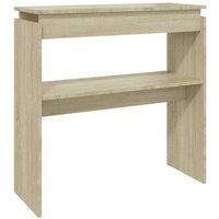 Berkfield Home Console Table Sonoma Oak 80x30x80 cm Engineered Wood in Light Tan | Size: 80 x 30 x 80 cm