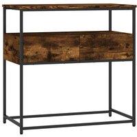 Berkfield Home Console Table Smoked Oak 75x40x75 cm Engineered Wood in Brown | Size: 75 x 40 x 75 cm