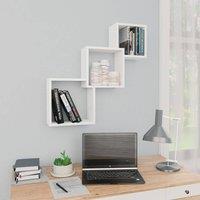 Berkfield Home Cube Wall Shelf White 68x15x68 cm Engineered Wood | Size: 68 x 15 x 68 cm