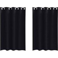 Berkfield Home Curtains with Curtains 2 pcs Black 175 x 140 cm Polyester