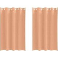 Berkfield Home Curtains with Curtains 2 pcs Light brown 175 x 140 cm Polyester