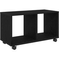 Berkfield Home End Table with Wheels Black Oak 72x33x42, 5 cm Engineered Wood